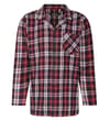 Thumbnail Red, navy and white check pyjama shirt front view.